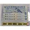 Image 2 : Canada $5 Bills 1986 (3 Sequential) : Bonin/Thiessen #GOH3526298-299-300