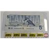 Image 3 : Canada $5 Bills 1986 (3 Sequential) : Bonin/Thiessen #GOH3526298-299-300