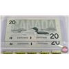 Image 2 : Canada $20 Bills 1991 (2 Sequential) : Bonin/Thiessen (No BPN) #EVB9595883-884