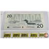 Image 3 : Canada $20 Bills 1991 (2 Sequential) : Bonin/Thiessen (No BPN) #EVB9595883-884