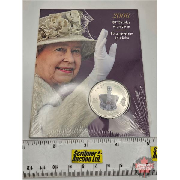 RCM 2006 Twenty Five Cent : 80th Birthday of the Queen (Unopened) (#10182) (Colorized)