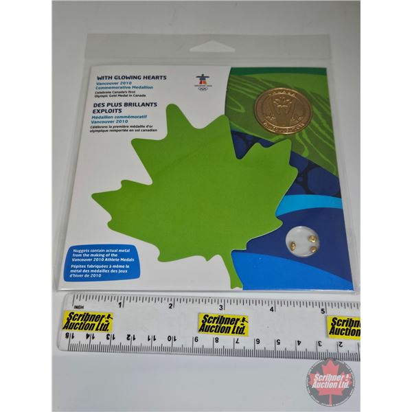 RCM Vancouver 2010 Gold Plated Medallion : Gold Plated Sterling Silver Medal Nuggets (Unopened)