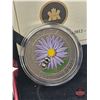 Image 2 : RCM 2012 Twenty Five Cent : Aster with Bumble Bee (Coloured Coin) (COA #15076)