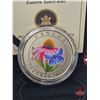 Image 2 : RCM 2013 Twenty Five Cent : Purple Coneflower and Eastern Tailed Blue (Coloured Coin) (COA #0679)