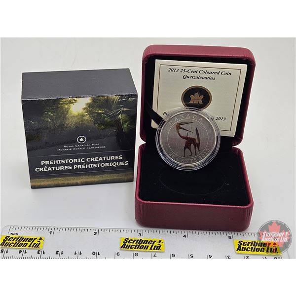 RCM 2013 Twenty Five Cent : Prehistoric Creatures : Quetzalcoatlus (Colored Coin) (Glow in the dark)