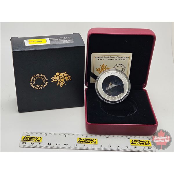 RCM 2014 Fifty Cent : R.M.S. Empress of Ireland (Silver plated coin) (COA #10102)