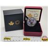 Image 1 : RCM 2014 Twenty Five Cent : Harlequin Duck (Colored Coin) (COA #9171)