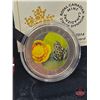 Image 2 : RCM 2014 Twenty Five Cent : Water-lily and Leopard Frog (Coloured Coin) (COA #7672)
