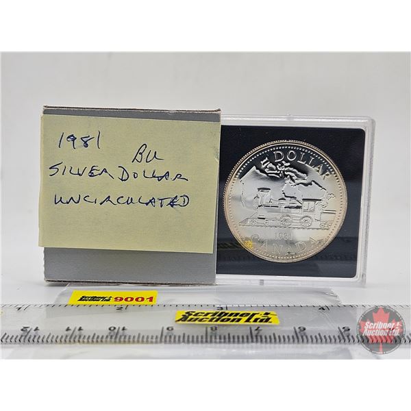 RCM Canada 1981 Trans-Canada Railway Centennial : Uncirculated Silver Dollar (SEE PICTURES!)   (List