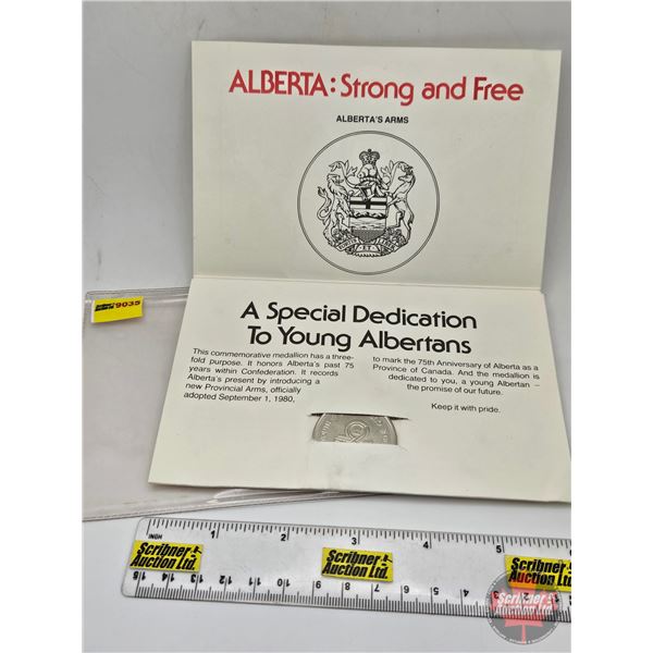Medallion 1905-1980 : Alberta's 75th Anniversary and Creation of Alberta's Coat of Arms (Nickel-Stee