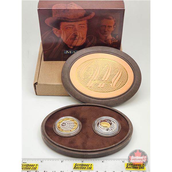 RCM 2001 Guglielmo Marconi ~ Two-Coin Set (COA) (92.5% Sterling : 24-karat Gold Plated) (SEE PICTURE