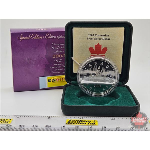 RCM Canada 2003 Coronation Proof Silver Dollar : Special Edition (COA #10766) (99.99%) (SEE PICTURES