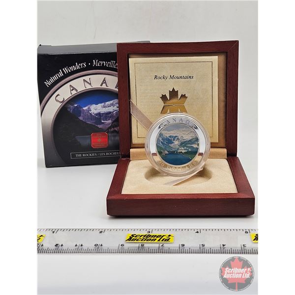 RCM Canada 2003 Natural Wonders : The Rockies : $20 Silver Coin : Rocky Mountains (COA #14508) (99.9