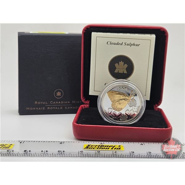 RCM Canada 2004 Butterfly Collection : 50-Cent Silver Coin : Clouded Sulphur (COA #18630) (92.5%) (S