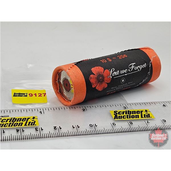 Canada Twenty Five Cent Roll : 2004 "Lest We Forget" (Special Wrap Roll) (Colour) (NOTE: Rolls not o