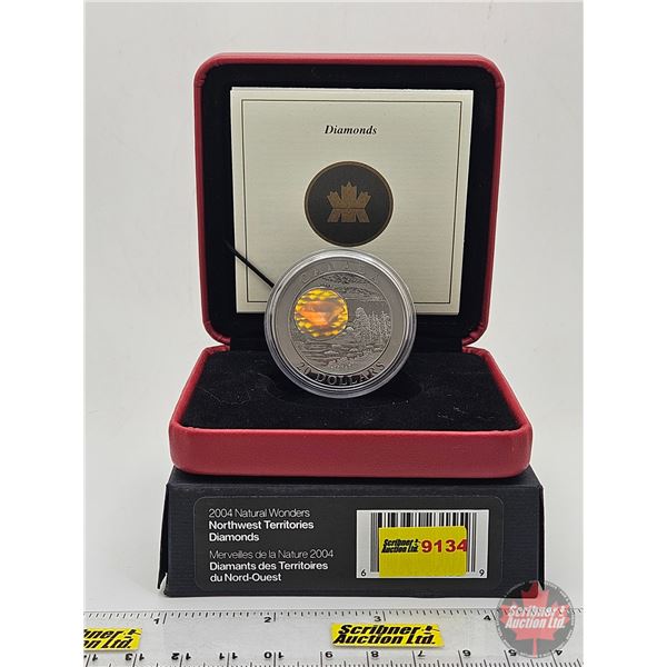 RCM Canada 2004 Natural Wonders : North West Territories : $20 Silver Coin : Diamonds (COA #01094) (