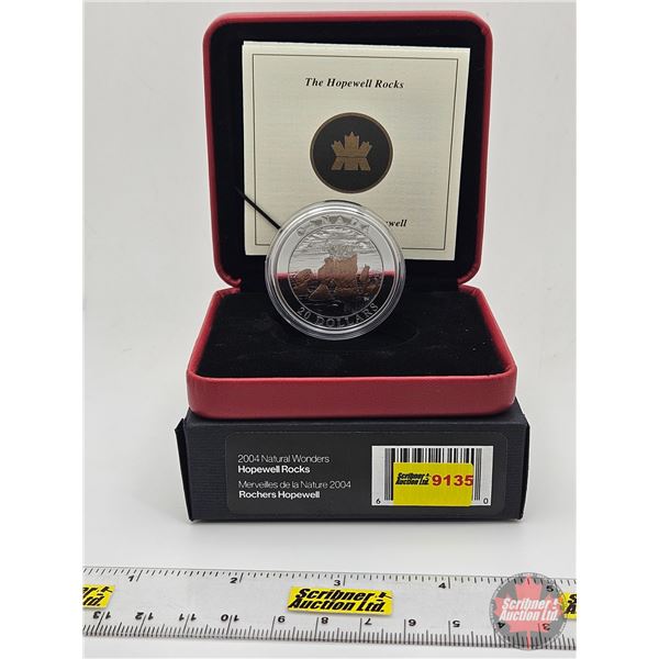 RCM Canada 2004 Natural Wonders : Hopewell Rocks : $20 Silver Coin (COA #08245) (99.99%) (SEE PICTUR