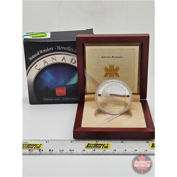 RCM Canada 2004 Natural Wonders : Northern Lights: $20 Silver Coin : Aurora Borealis (COA #16241) (9