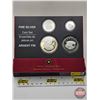 Image 1 : RCM 2005 Fine Silver Four-Coin Set : The Canadian Lynx One Ounce ; 1/2 Ounce 1/4 Ounce & 1/10 Ounce 