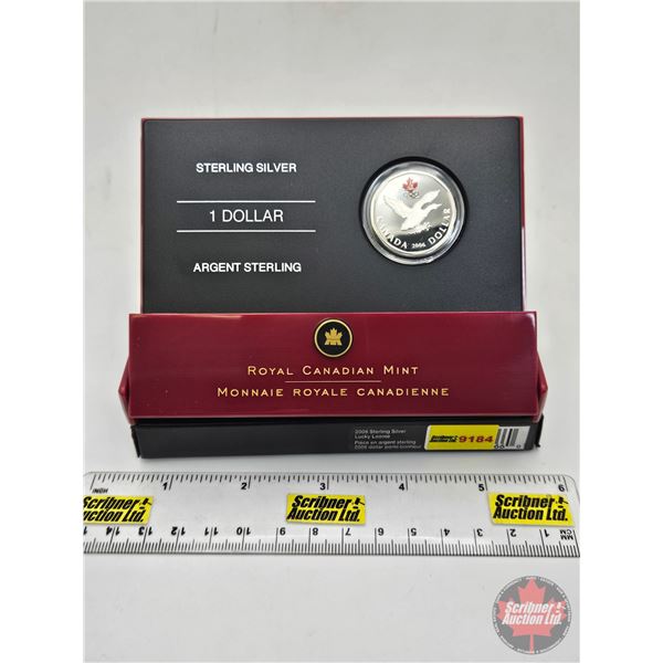 RCM Canada 2006 : Sterling Silver Lucky Loonie (COA #10399) (92.5%) (SEE PICTURES!)   (Listing & Des