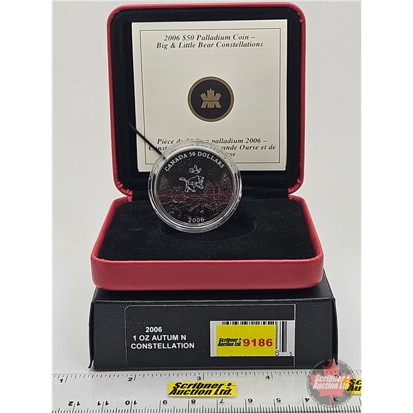 RCM Canada 2006 : $50 Palladium Coin : Big & Little Bear Constellations : Canada's Night Skies (COA 