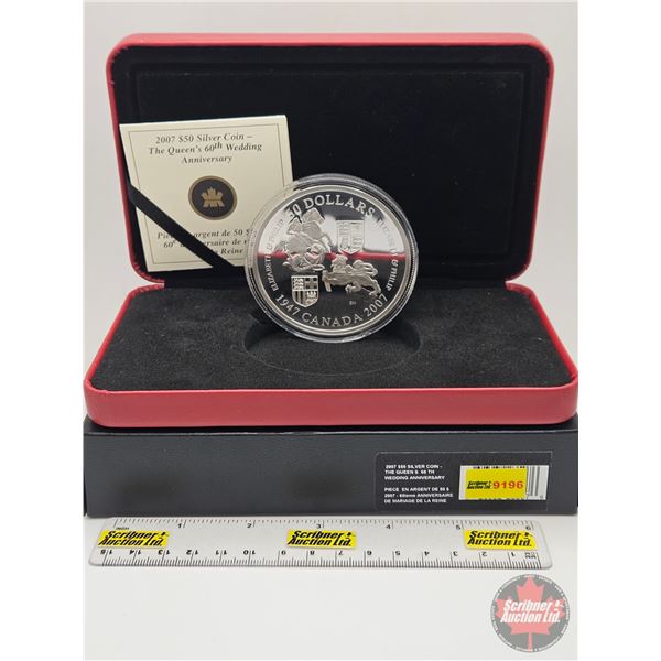 RCM Canada 2007 : $50 Silver Five-Ounce Coin : The Queen's 60th Wedding Anniversary (COA #1455) (99.