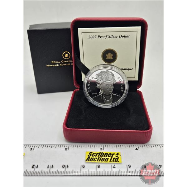 RCM Canada 2007 Proof Silver Dollar (COA #22167) (92.5%) (SEE PICTURES!)   (Listing & Descriptions a