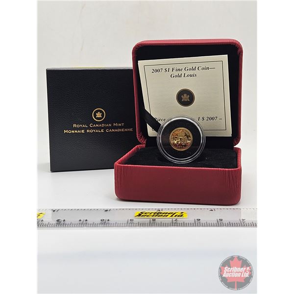 RCM Canada 2007 $1 Fine Gold Coin ~ Gold Louis (COA #03177) (99.99%) (SEE PICTURES!) (GST Exempt)  (