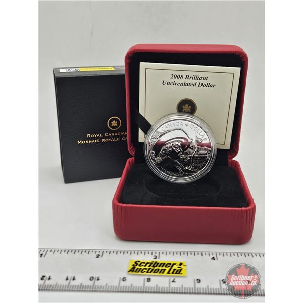 RCM Canada 2008 Brilliant Uncirculated Dollar (COA #15702) (92.5%) (SEE PICTURES!)   (Listing & Desc