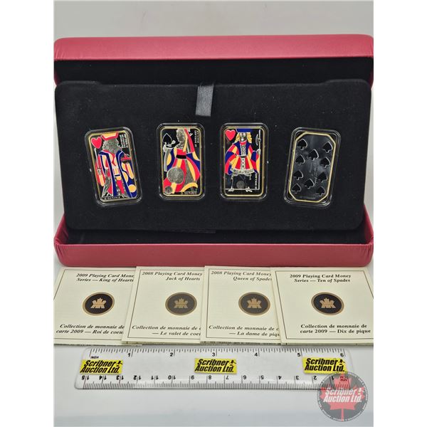 RCM Canada 2008 / 2009 Playing Card Money Series : Sterling Silver Four-Coin Set (COA's) (92.5%) ~ 2