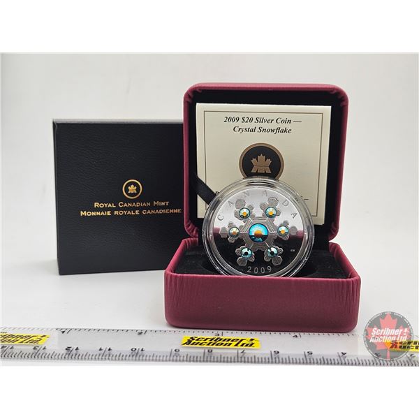 RCM Canada 2009 : $20 Silver Coin : Blue Crystal Snowflake (COA #05926) (Swarovski Elements) (99.99%