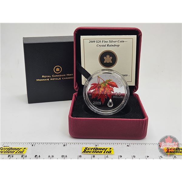 RCM Canada 2009 : $20 Silver Coin : Crystal Raindrop (COA #05369) (Swarovski Elements) (99.99%) (SEE