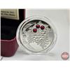 Image 2 : RCM Canada 2010 : $20 Silver Coin : Holiday Pine Cones : Ruby (COA #1282) (Swarovski Elements) (99.9