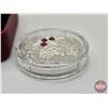 Image 3 : RCM Canada 2010 : $20 Silver Coin : Holiday Pine Cones : Ruby (COA #1282) (Swarovski Elements) (99.9