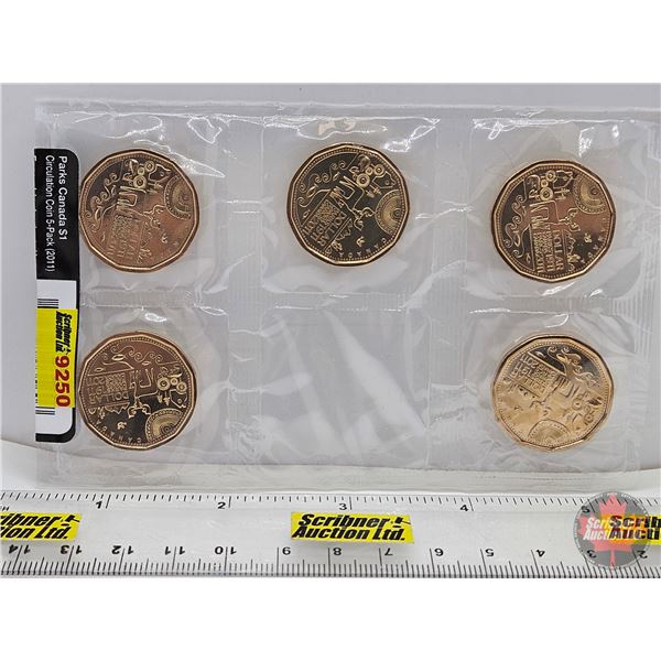 RCM 2011 Parks Canada $1 Circulation Coin 5-Pack (SEE PICTURES!)   (Listing & Descriptions are a GUI