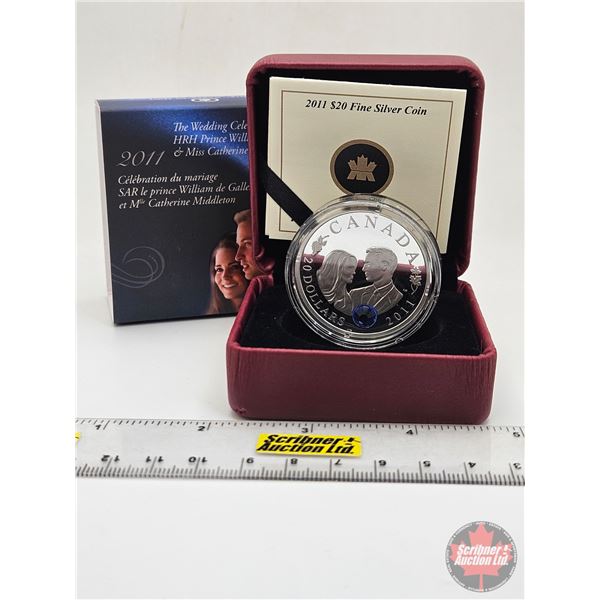 RCM Canada 2011 : $20 Fine Silver Coin : The Wedding Celebration HRH Prince William of Wales & Miss 