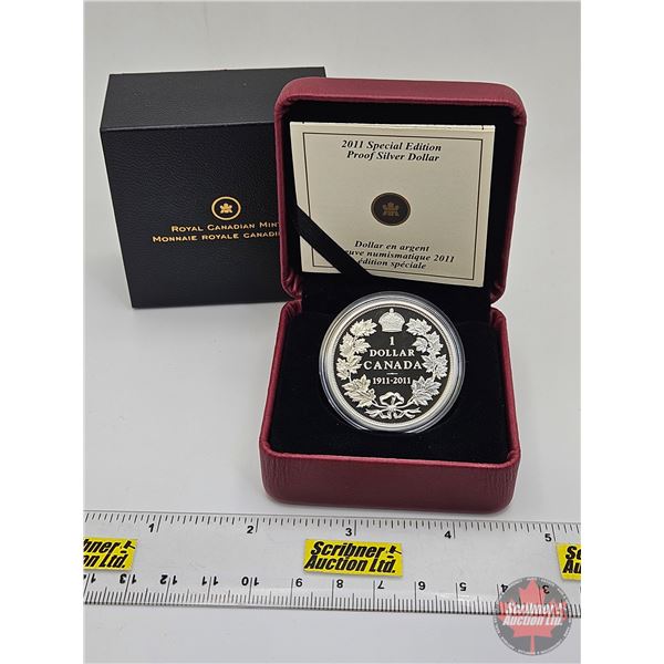 RCM Canada 2011 Special Edition : Proof Silver Dollar : 100th Anniversary of the Striking of Canada'
