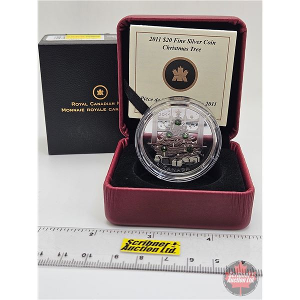 RCM Canada 2011 : $20 Fine Silver Coin : Christmas Tree (COA #05964) (Swarovski Elements) (99.99%) (