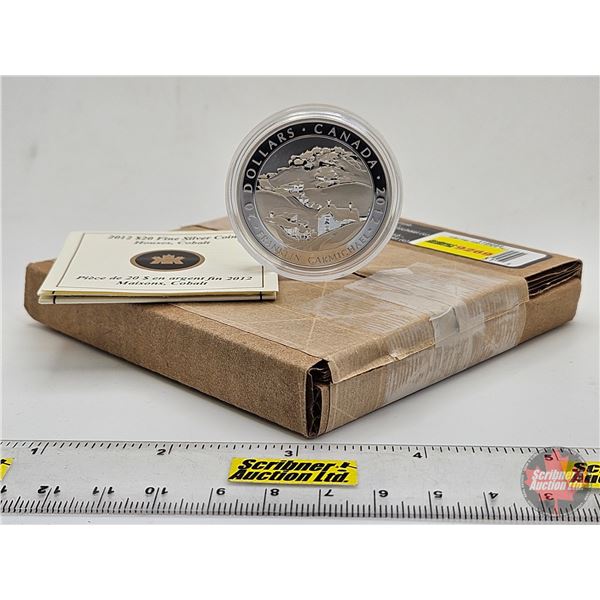 RCM Canada 2012 : $20 Fine Silver Coin  : Franklin Carmichael : Houses, Cobalt (COA #3484)  (99.99%)