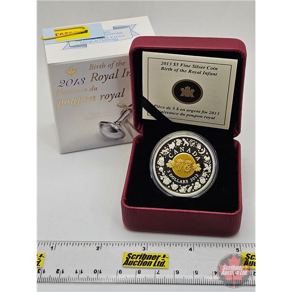 RCM Canada 2013 : $5 Fine Silver Coin : Birth of the Royal Infant : Welcoming a new member of Canada