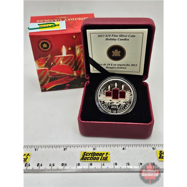 RCM Canada 2013 : $10 Fine Silver Coin : Holiday Candles : The Triumph of Light (COA #08514) (99.99%
