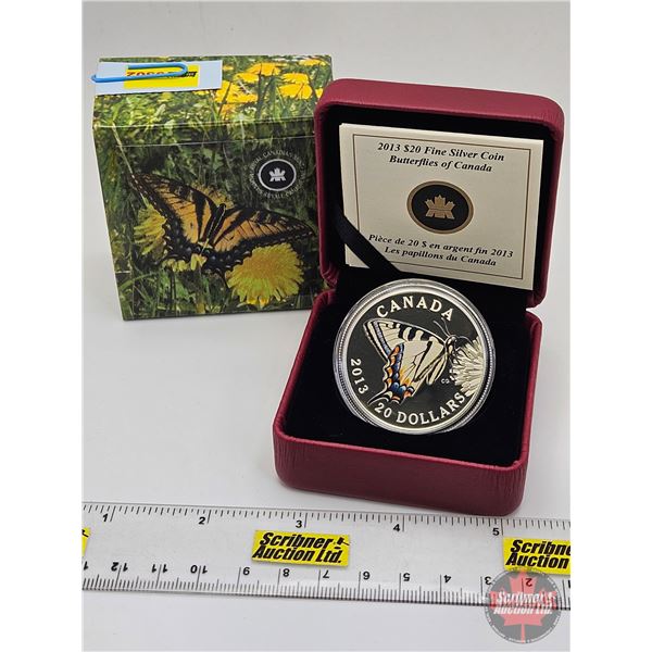 RCM Canada 2013 : $20 Fine Silver Coin : Butterflies of Canada : Canadian Tiger Swallowtail ~ Harbin