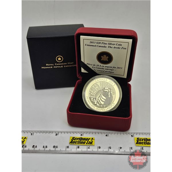 RCM Canada 2013 : $20 Fine Silver Coin : Untamed Canada : The Arctic Fox (COA #7028) (99.99%) (SEE P