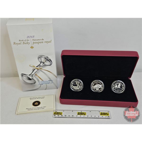 RCM Canada 2013 : $20 Fine Silver Coins : Birth of the Royal Infant : Set of 3 : His Royal Highness 