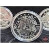 Image 5 : RCM Canada 2013 : $25 O Canada Series : 1 oz Fine Silver 5-Coin Set (COA's) (99.99%) ~ The Wolf (COA