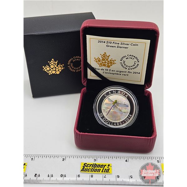RCM Canada 2014 : $10 Fine Silver Coin : Green Darner (COA #09262) (99.99%) (SEE PICTURES!) (GST Exe