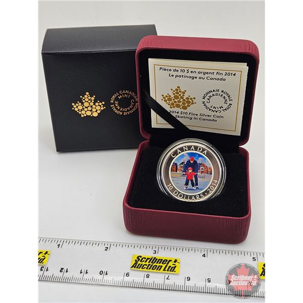RCM Canada 2014 : $10 Fine Silver Coin : Skating in Canada (COA #09014) (99.99%) (SEE PICTURES!) (GS