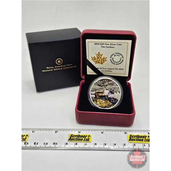 RCM Canada 2014 : $20 Fine Silver Coin : The Caribou (COA #4103) (99.99%) (SEE PICTURES!) (GST Exemp
