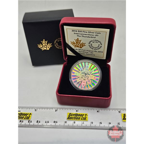 RCM Canada 2014 : $20 Fine Silver Coin : Interconnections : Air - The Thunderbird (COA #1648) (99.99