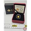 Image 1 : RCM Canada 2014 : 0.5g Pure Gold Coin : 25-Cent : The Eastern Chipmunk (COA #04456) (99.99%) (SEE PI